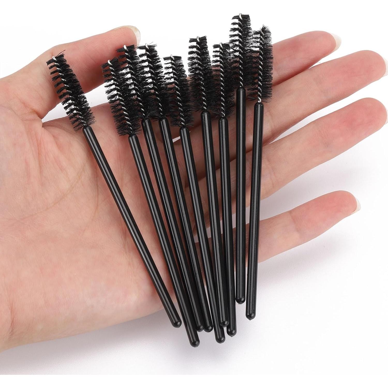 BTYMS 500 Varitas Desechables Cepillos de Pestañas - Negro