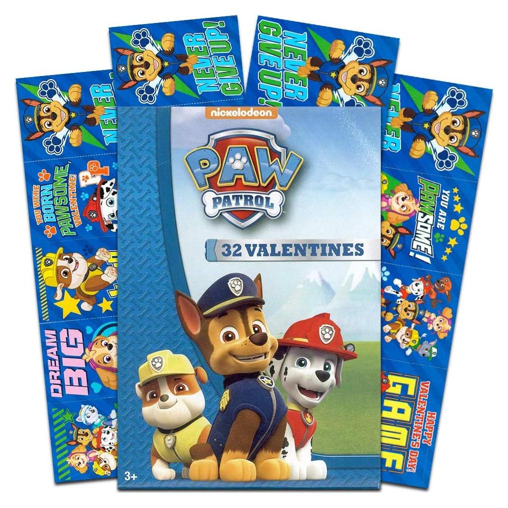 Tarjetas de San Valentín Paw Patrol - 32 Tarjetas para Niños