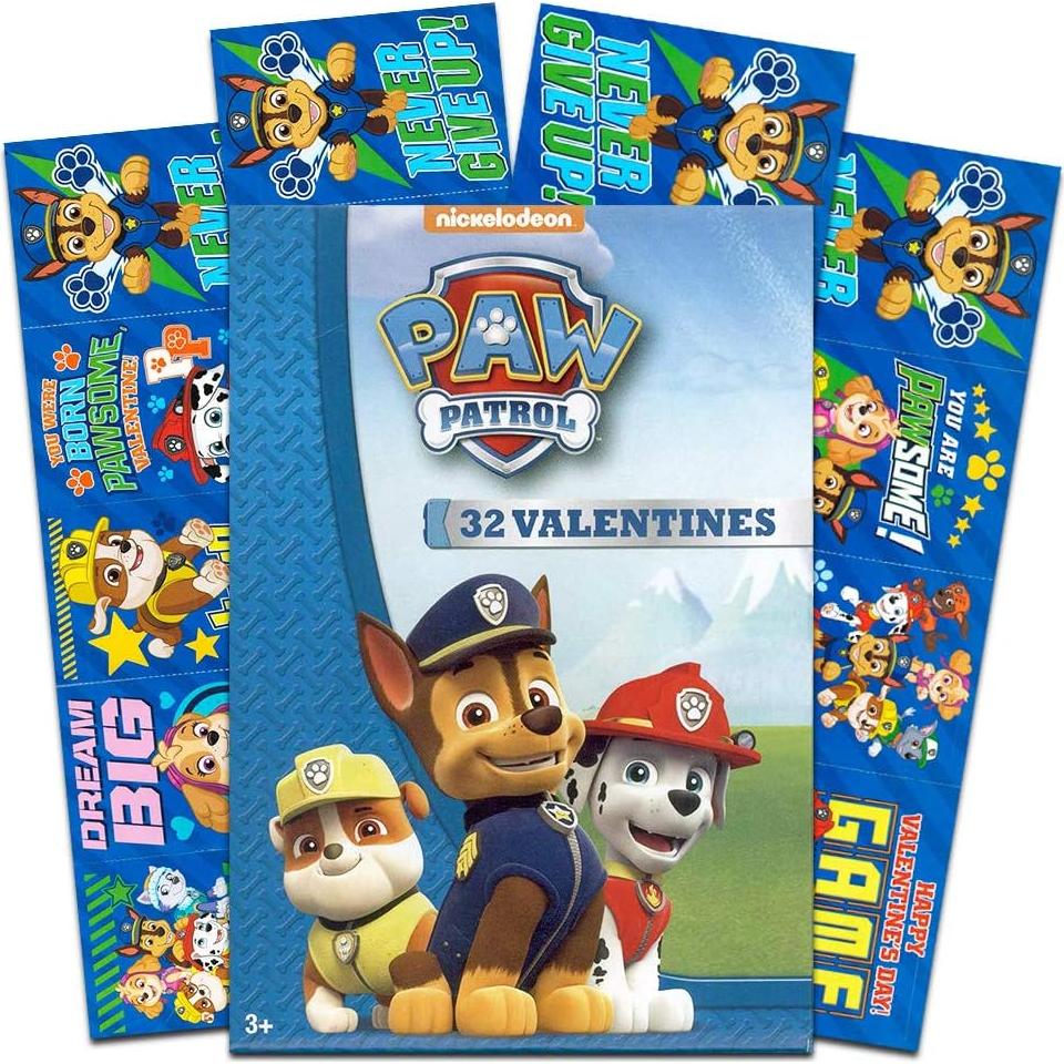 Tarjetas de San Valentín Paw Patrol - 32 Tarjetas para Niños