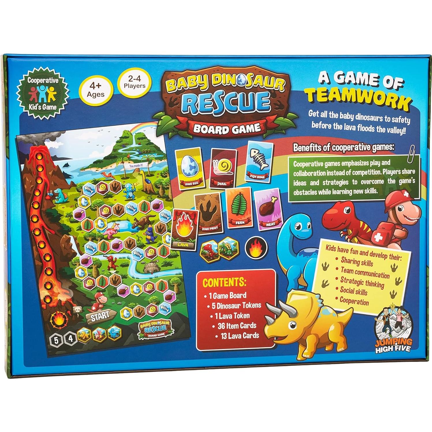 Juego de Mesa Cooperativo Rescate de Dinosaurios Jumping High Five