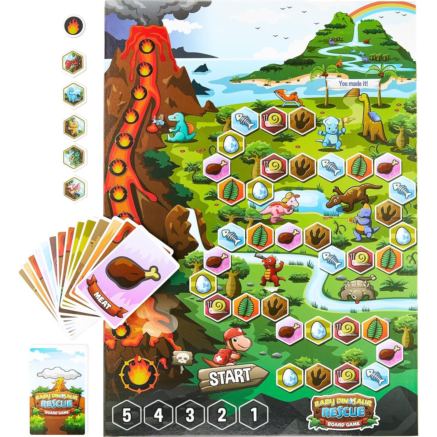 Juego de Mesa Cooperativo Rescate de Dinosaurios Jumping High Five