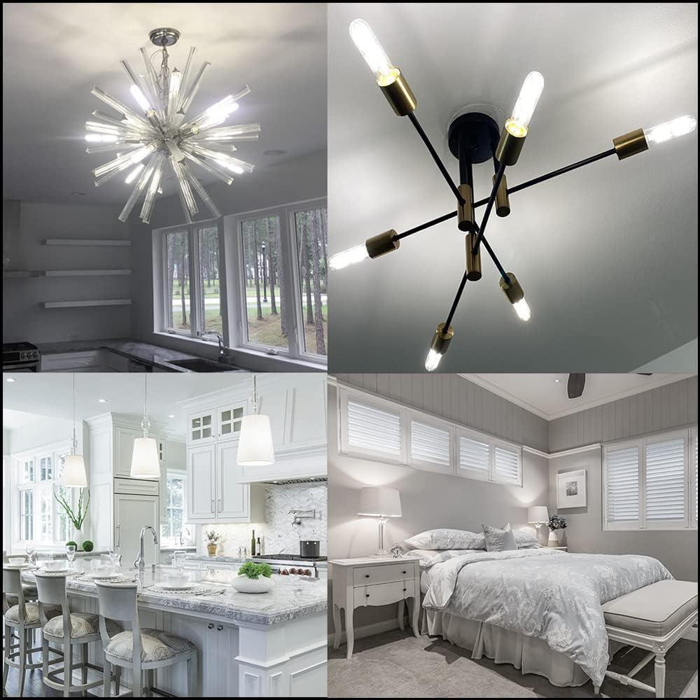 Bombilla LED T10 8W E26 Regulable 4000K 800lm Paquete de 4