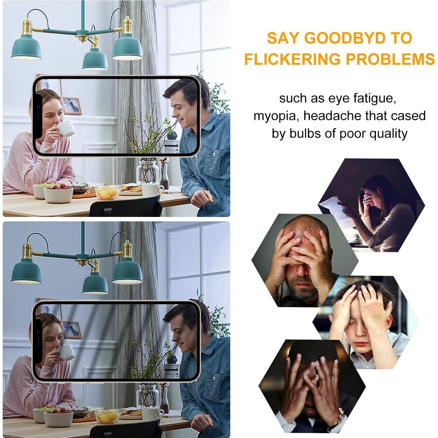 Bombilla LED T10 8W E26 Regulable 4000K 800lm Paquete de 4