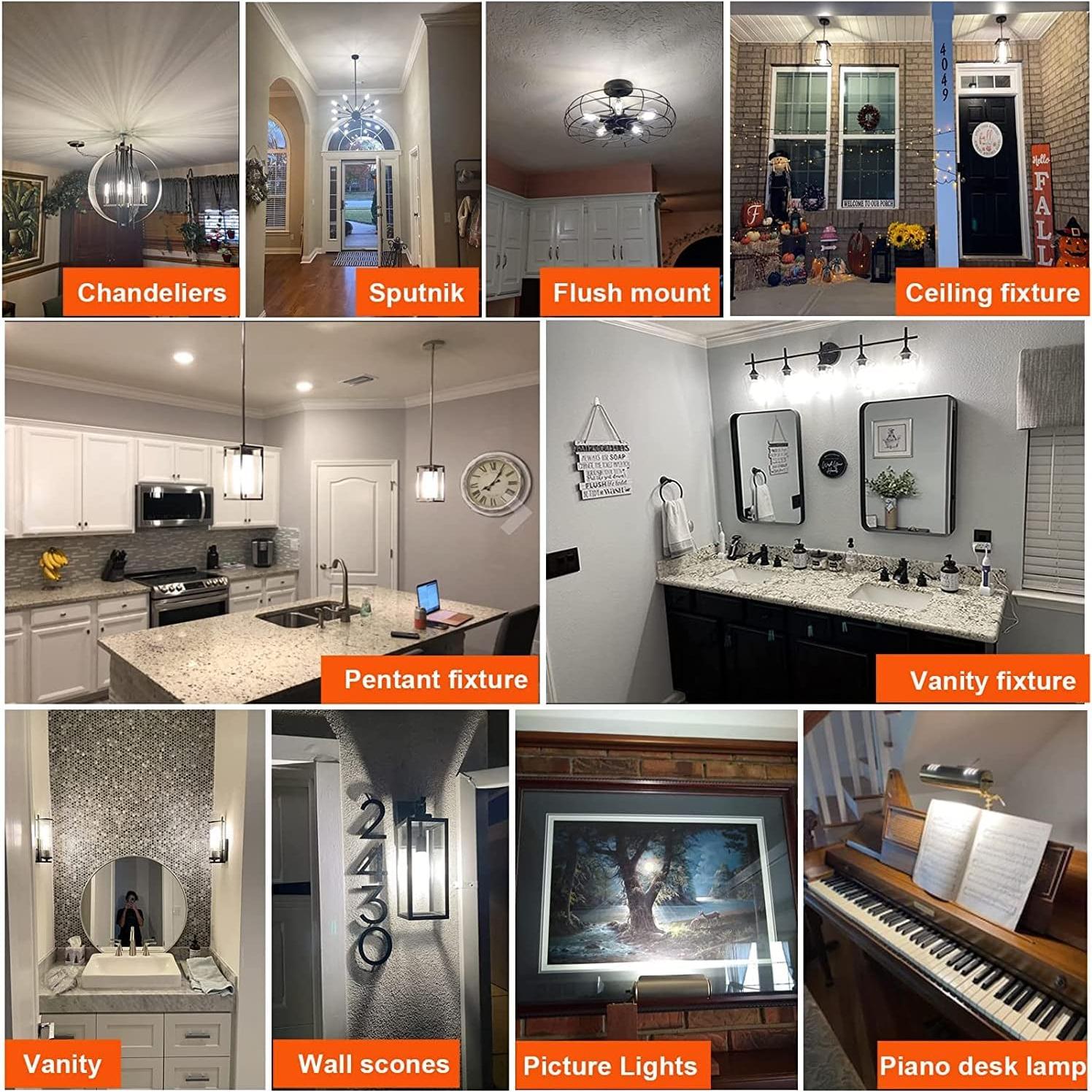 Bombilla LED T10 8W E26 Regulable 4000K 800lm Paquete de 4