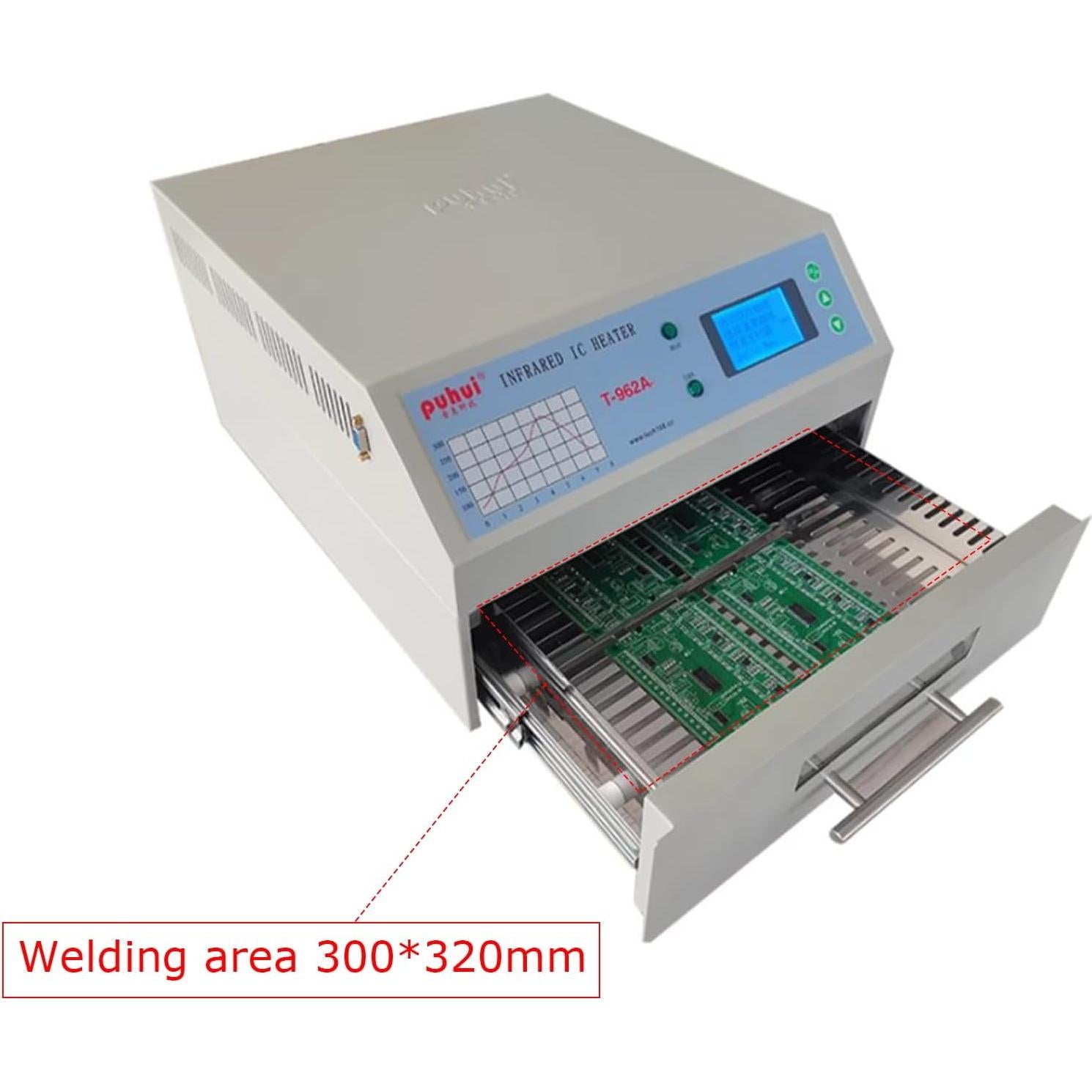 Horno de Reflujo T962A 1500W Infrarrojo 30x32 cm PCB