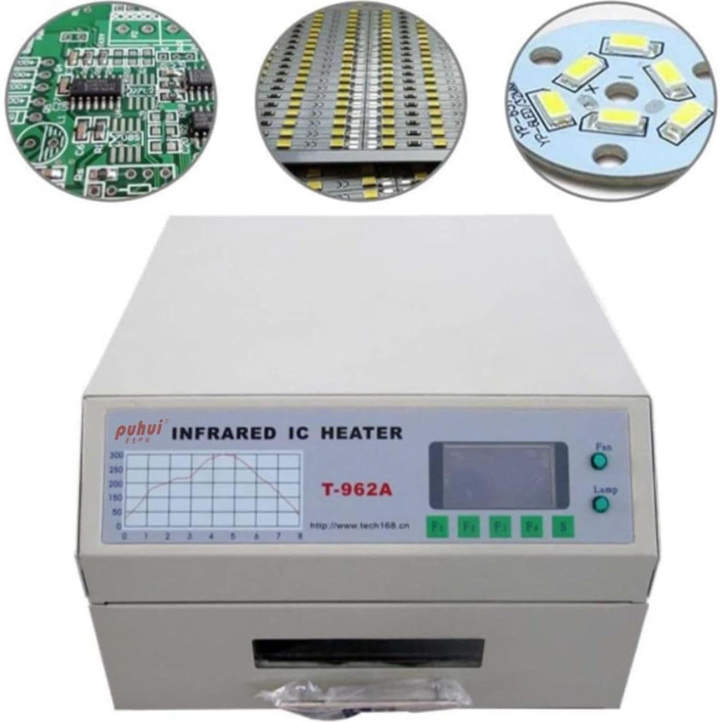 Horno de Reflujo T962A 1500W Infrarrojo 30x32 cm PCB