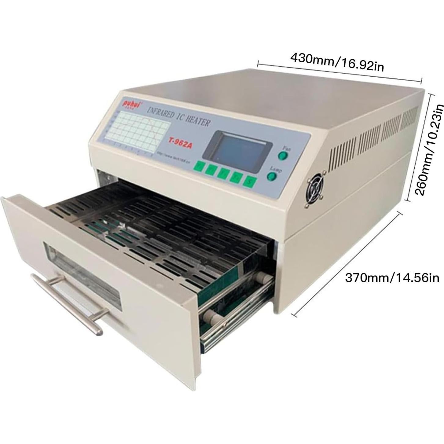 Horno de Reflujo T962A 1500W Infrarrojo 30x32 cm PCB