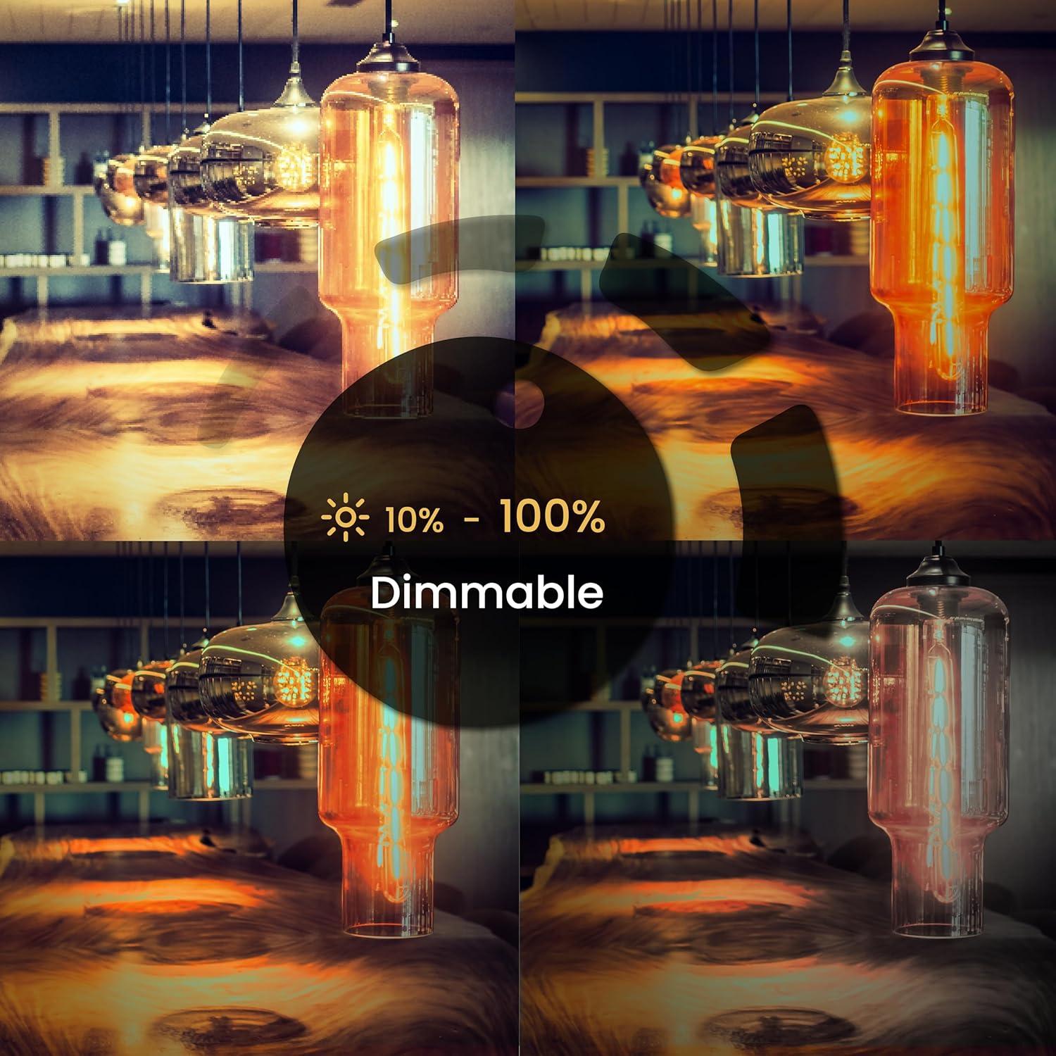 Paquete de 6 bombillas LED T10 Weyolin 4W cálido 2700K E26