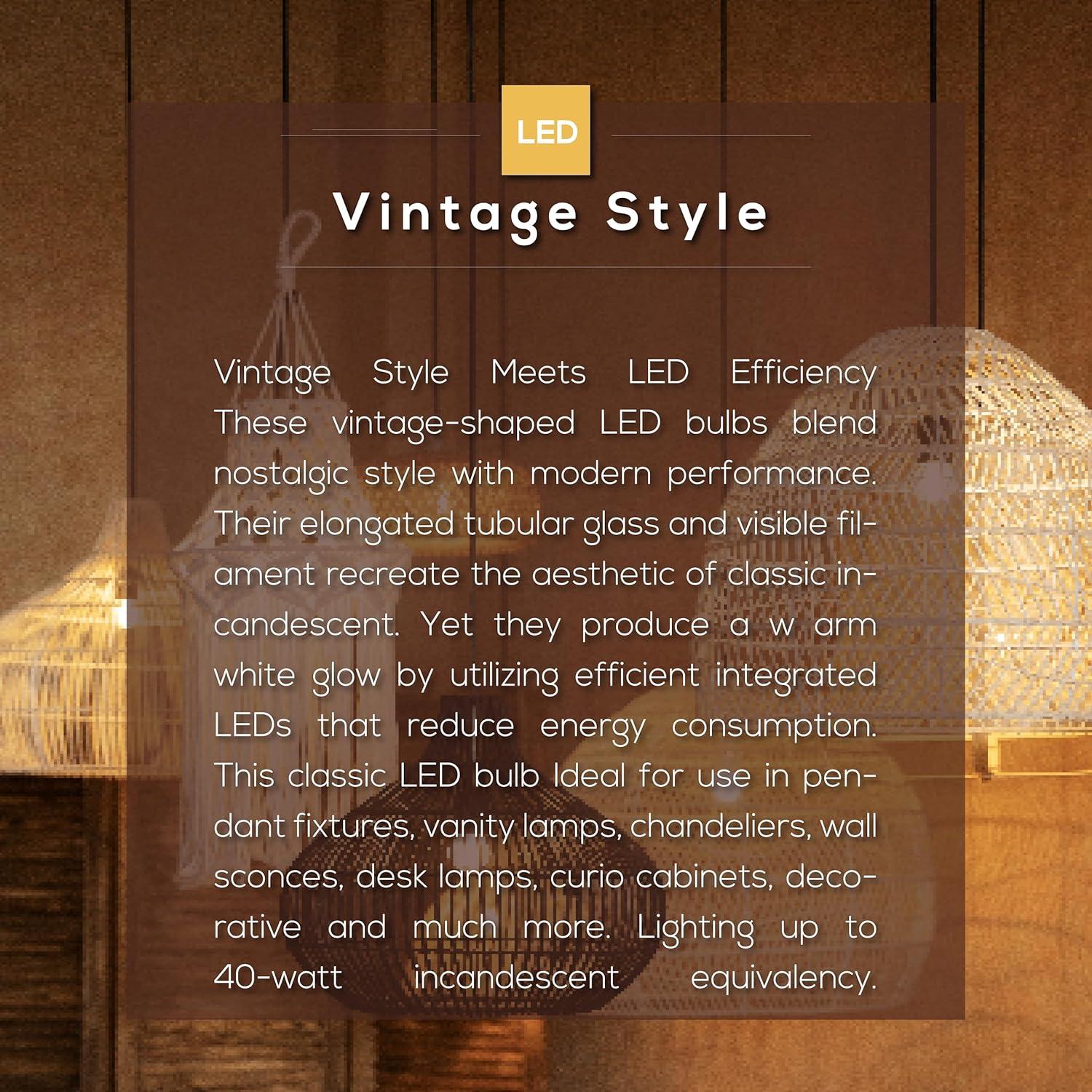 Paquete de 6 bombillas LED T10 Weyolin 4W cálido 2700K E26