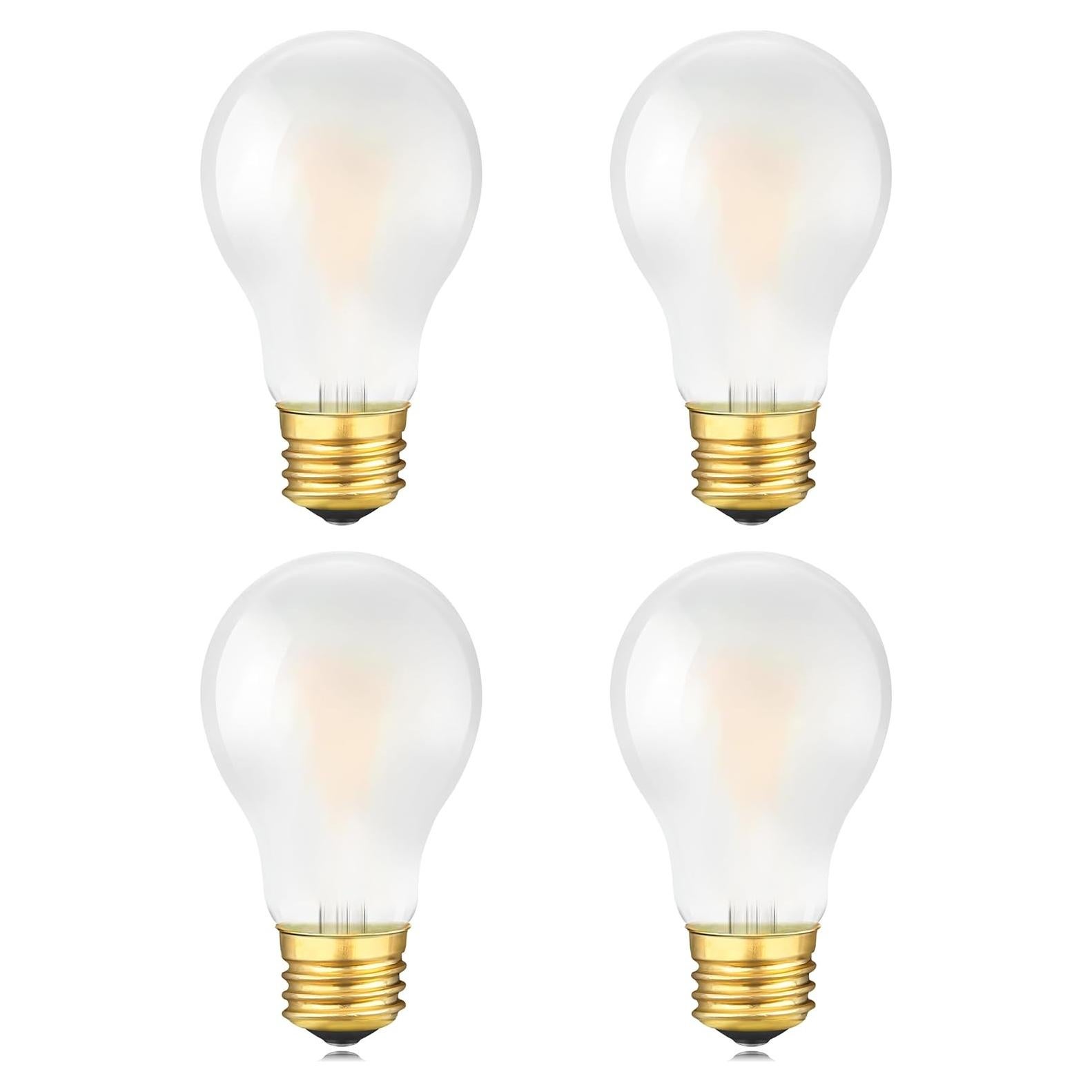 Bombilla LED A19 Regulable 2W 2700K E26 Opaca - Paquete de 4