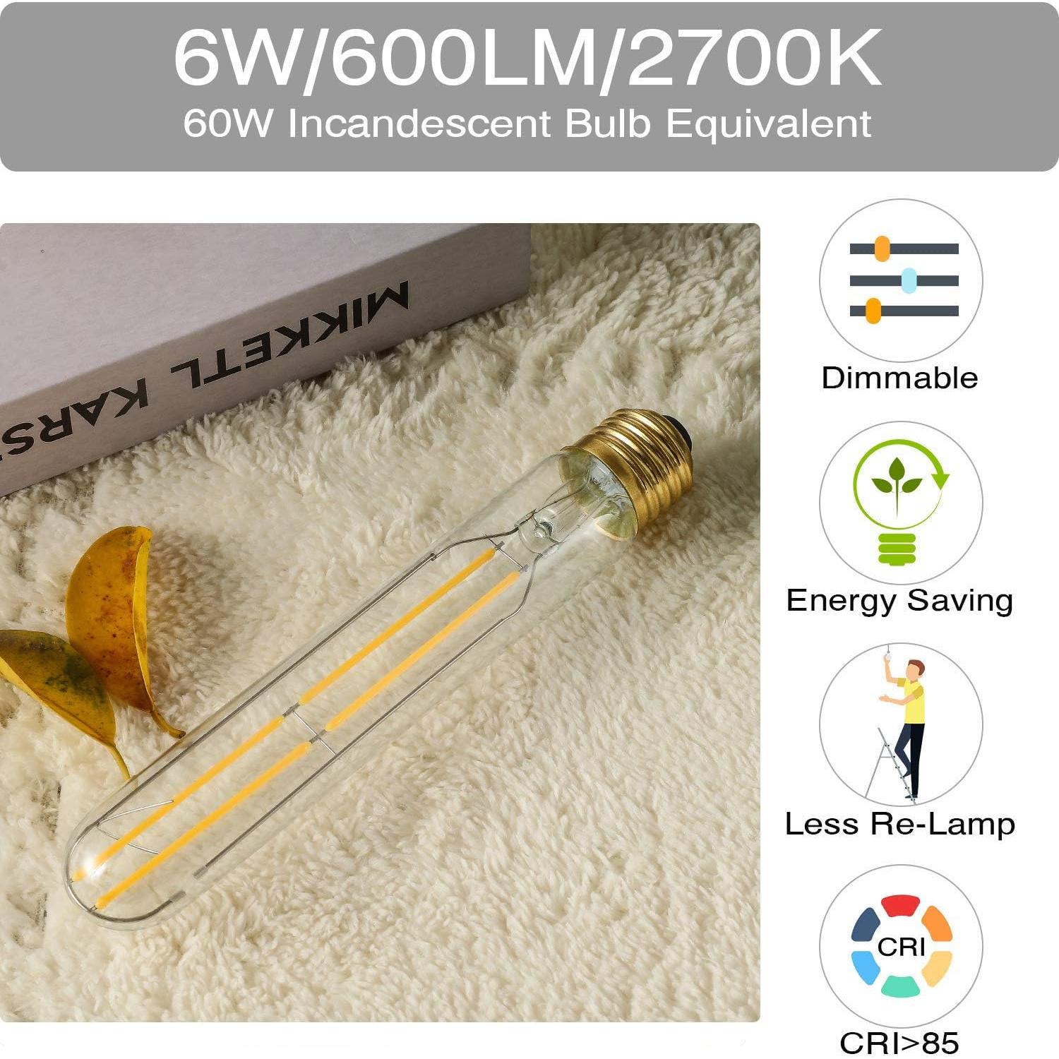 Bombilla LED E26 Regulable 6W 2700K 600lm 6-Pack