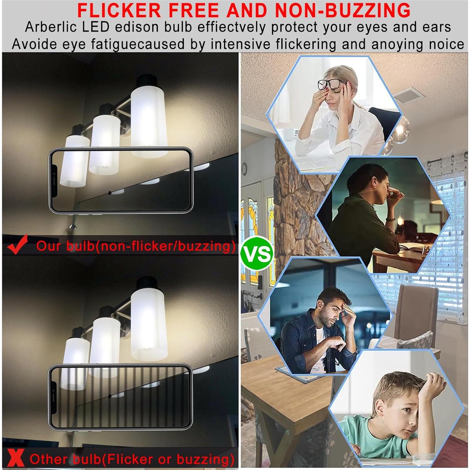 Bombilla LED E26 Arberlic 6W 4000K 600lm Regulable Paquete de 6