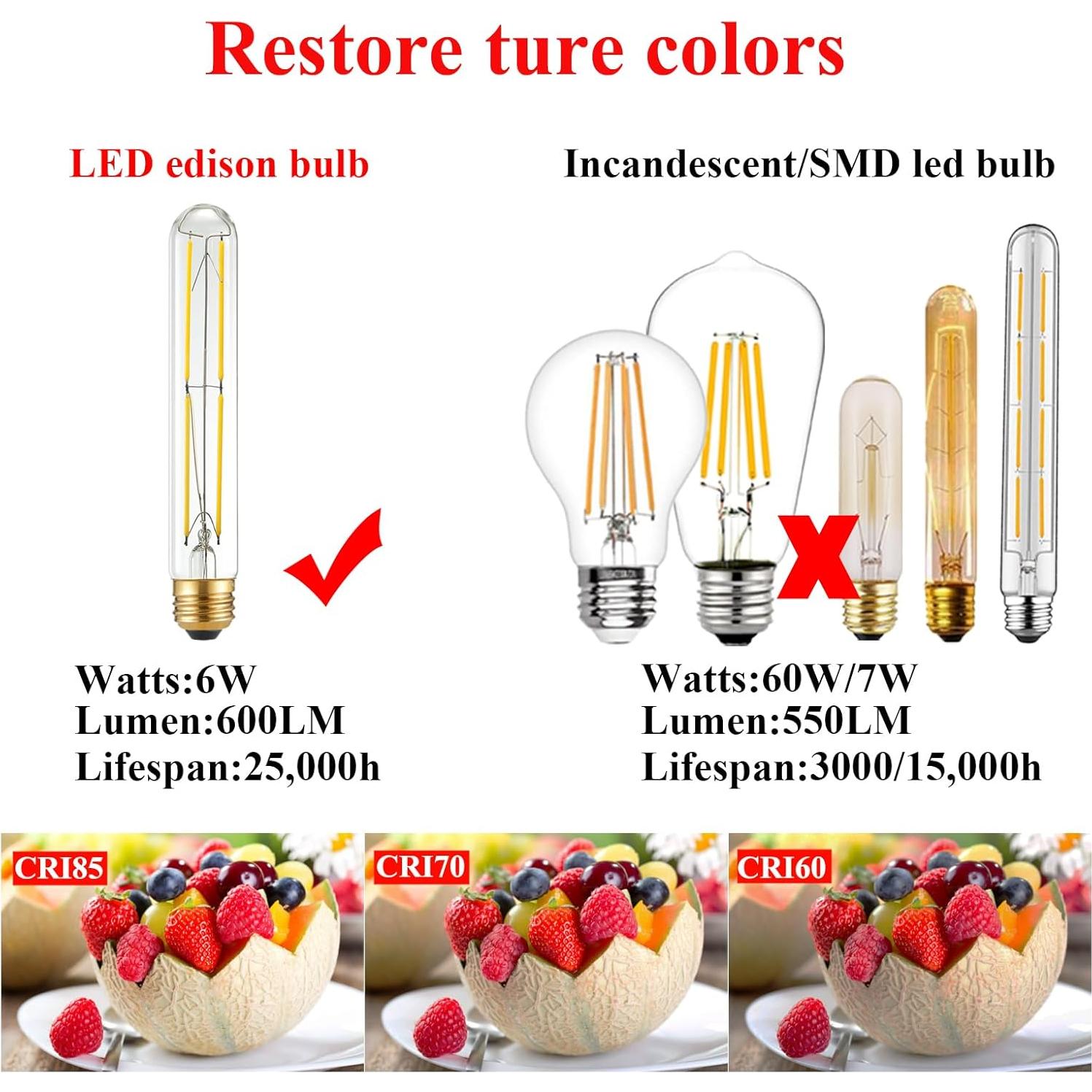 Bombilla LED E26 Arberlic 6W 4000K 600lm Regulable Paquete de 6