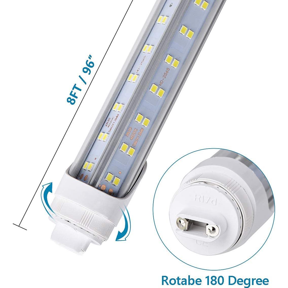 20 Pcs Bombillas LED T8 8ft R17D 144W 19000LM 6000K