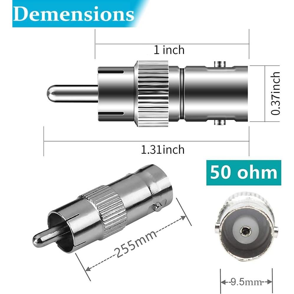 Paquete de 10 Adaptadores BNC a RCA Warmstor para CCTV