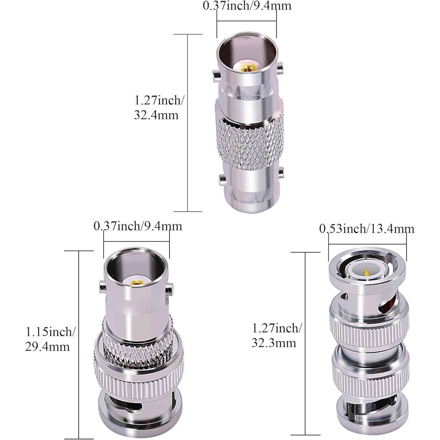 Kit 6 Adaptadores BNC Macho/Hembra CNARIO para CCTV