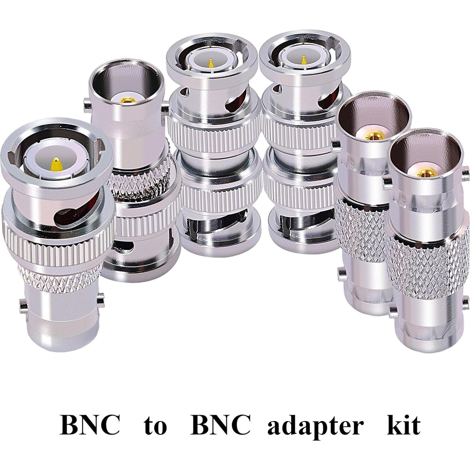Kit 6 Adaptadores BNC Macho/Hembra CNARIO para CCTV