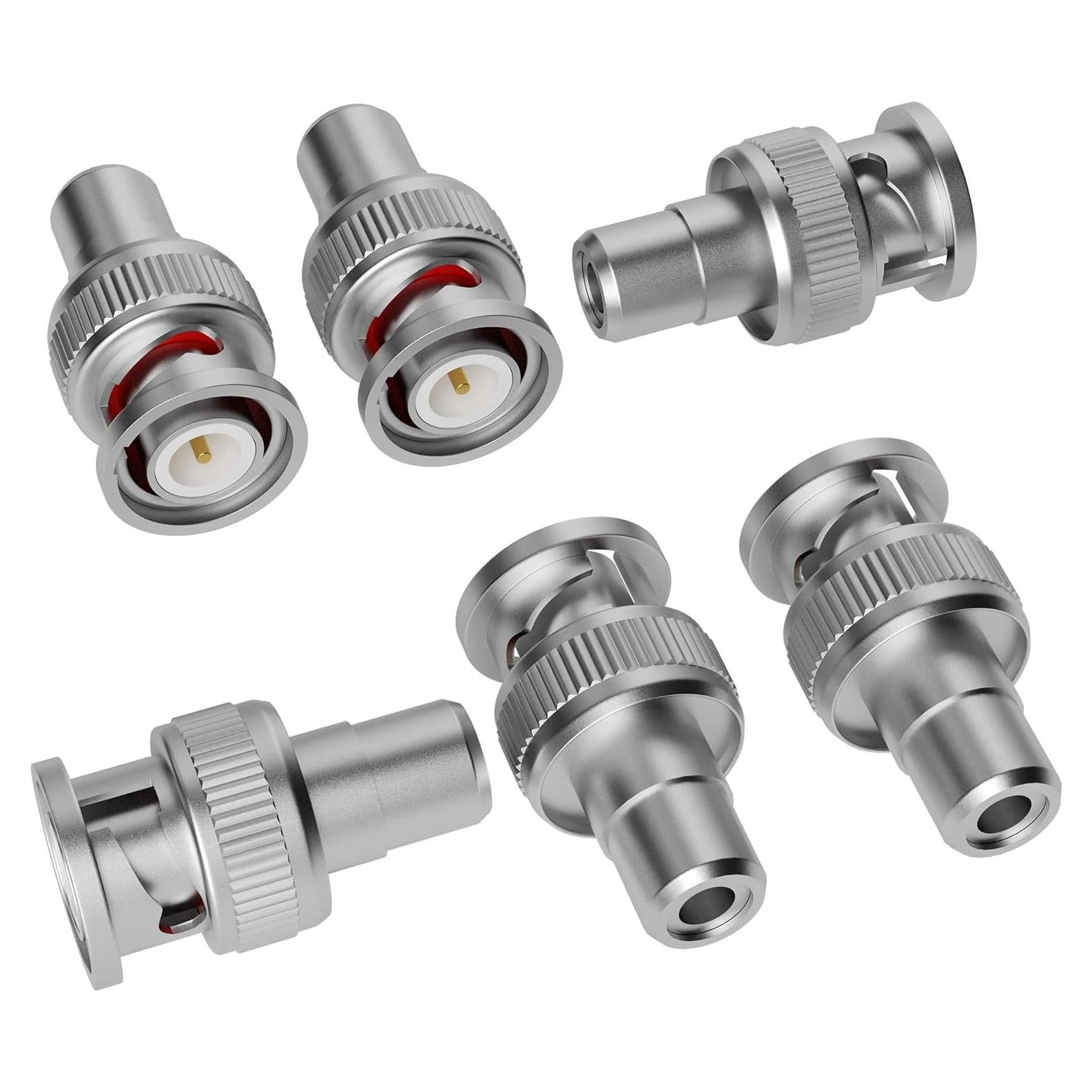 Adaptador BNC a RCA Elecan 6 Piezas Coaxial para CCTV