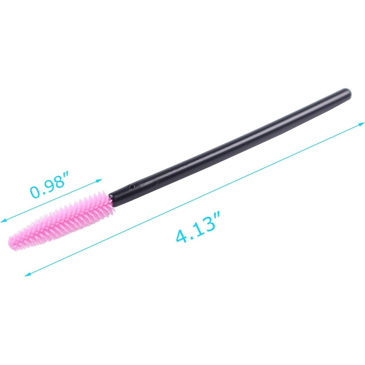BIHRTC 100 Cepillos Desechables de Pestañas Rosa 10,48 cm