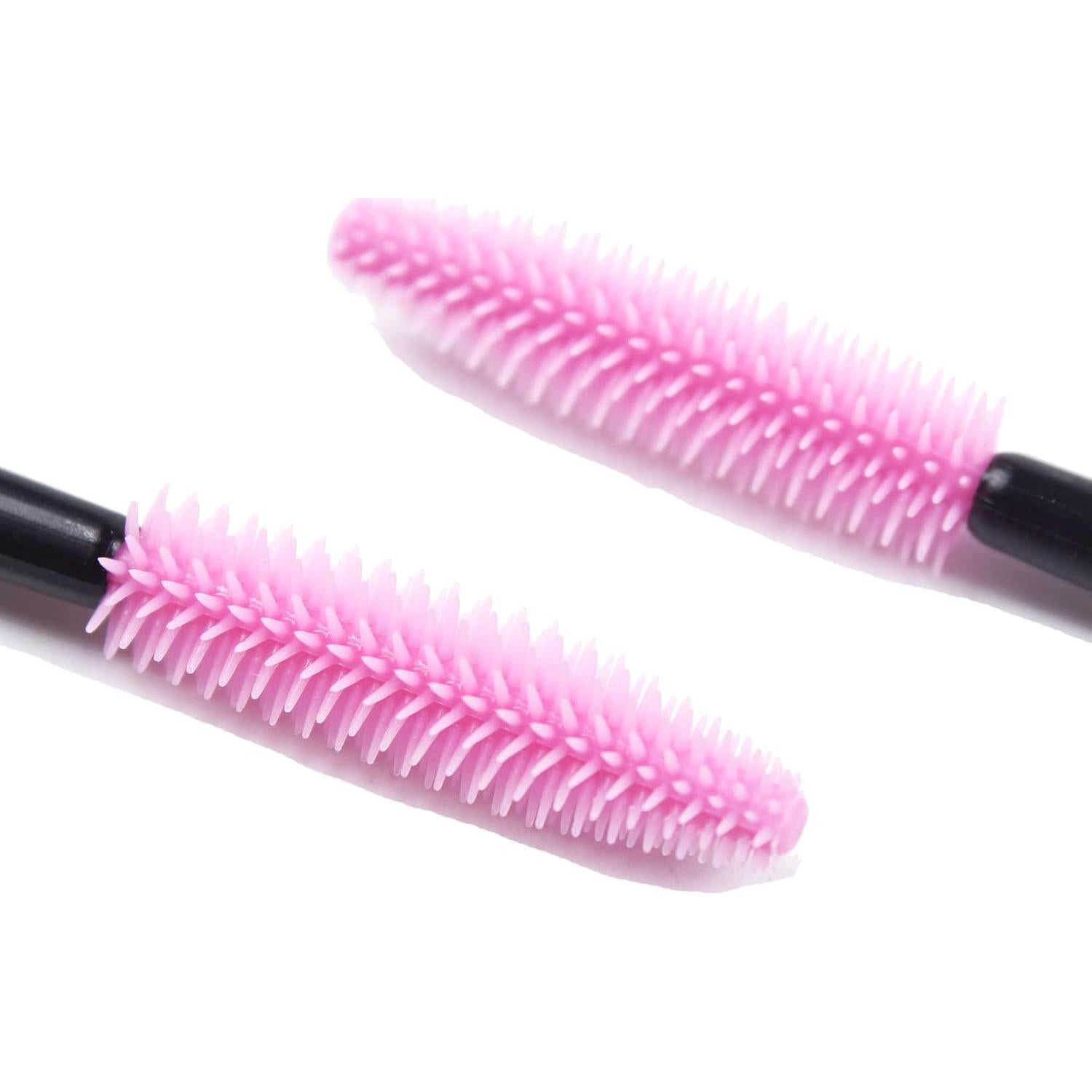 BIHRTC 100 Cepillos Desechables de Pestañas Rosa 10,48 cm