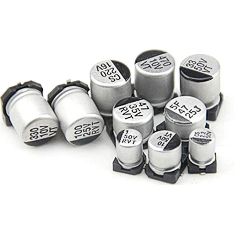 Kit de 200 Capacitores Electrolíticos SMD 1uF a 470uF XLX