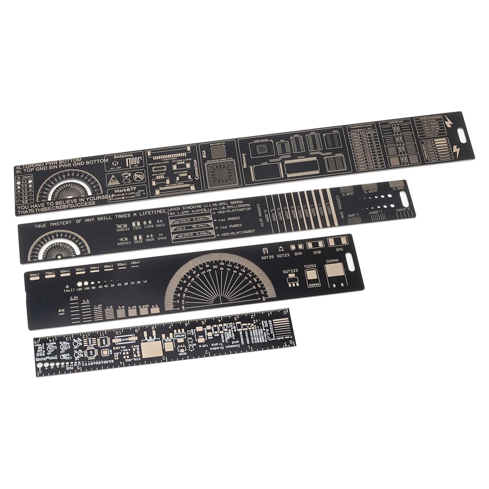 Regla Multifuncional de PCB 4PCS 15-30cm Smgda Fibra de Vidrio