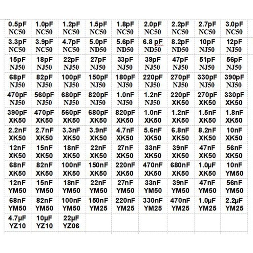 Kit de Capacitores SMD AideTek 0805 - 103 Valores, 50pcs/Valor
