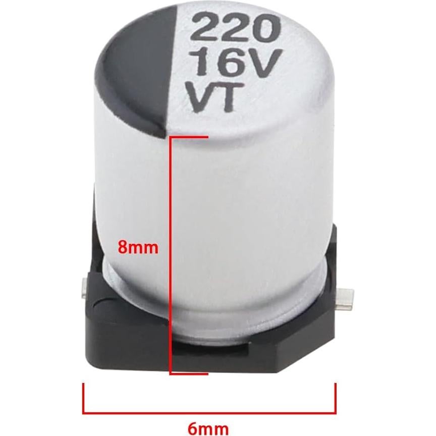 Capacitores Electrolíticos SMD 220UF 16V SING F LTD 20pcs