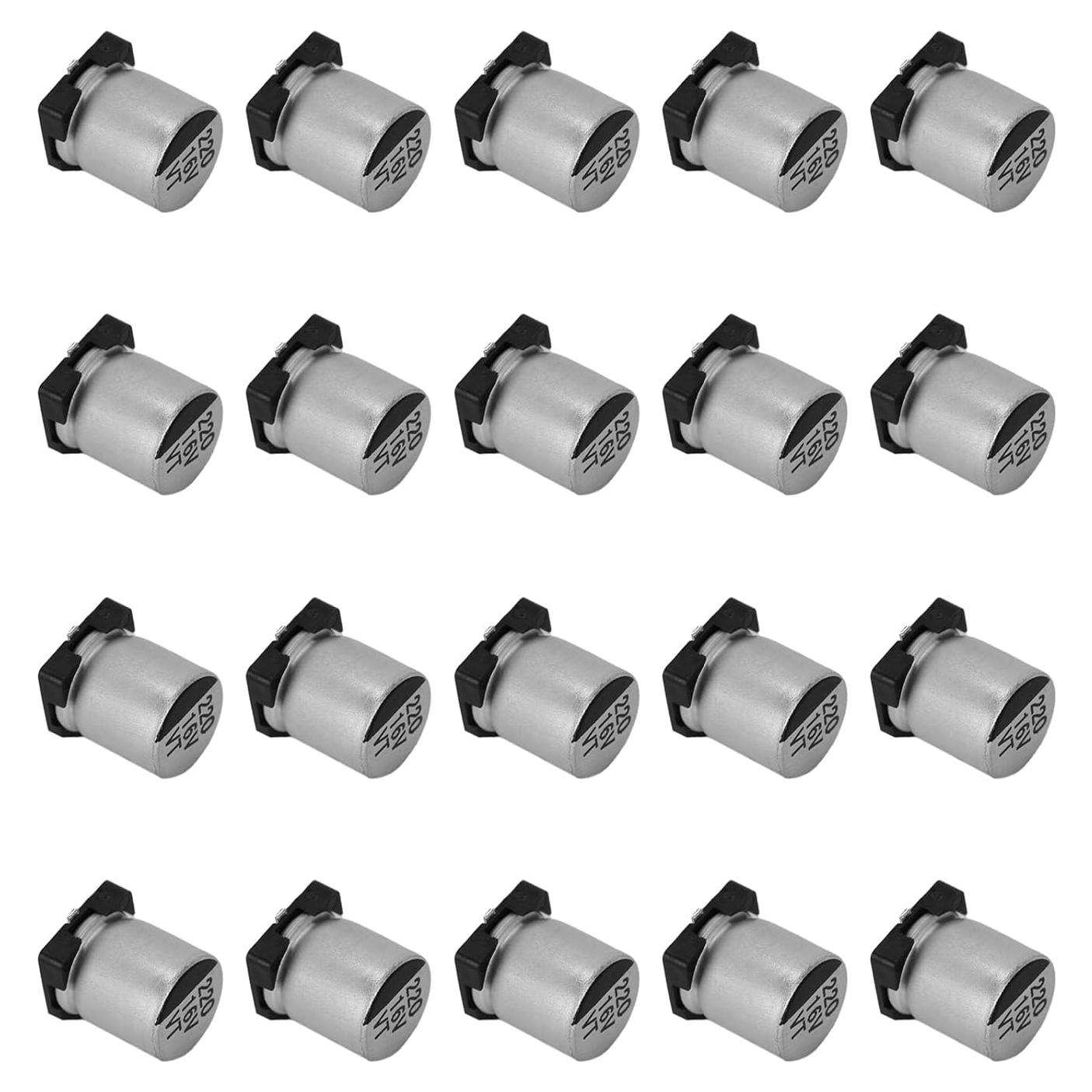 20 Capacitores Electrolíticos SMD 220uF 16V Ruimou para Electrónica