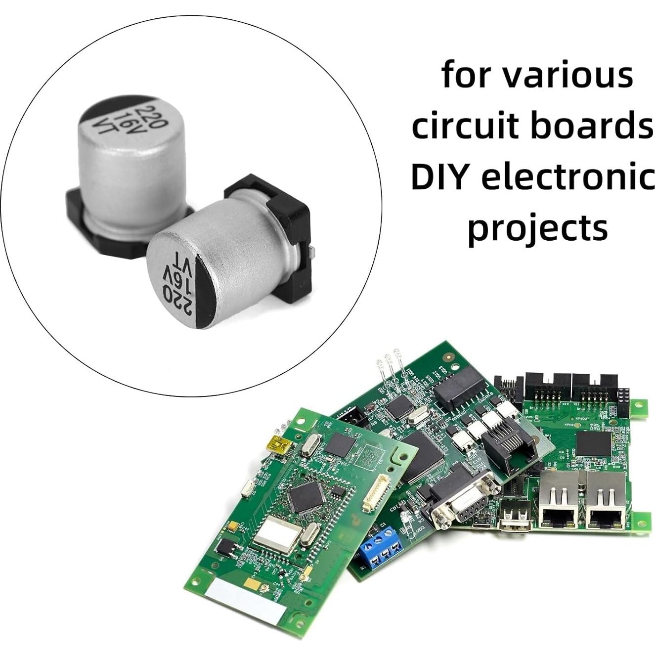 20 Capacitores Electrolíticos SMD 220uF 16V Ruimou para Electrónica