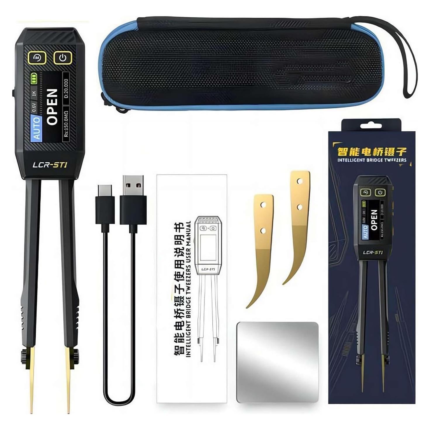 Medidor LCR Inteligente Genérico LCR-ST1 con Pinzas y Bolsa