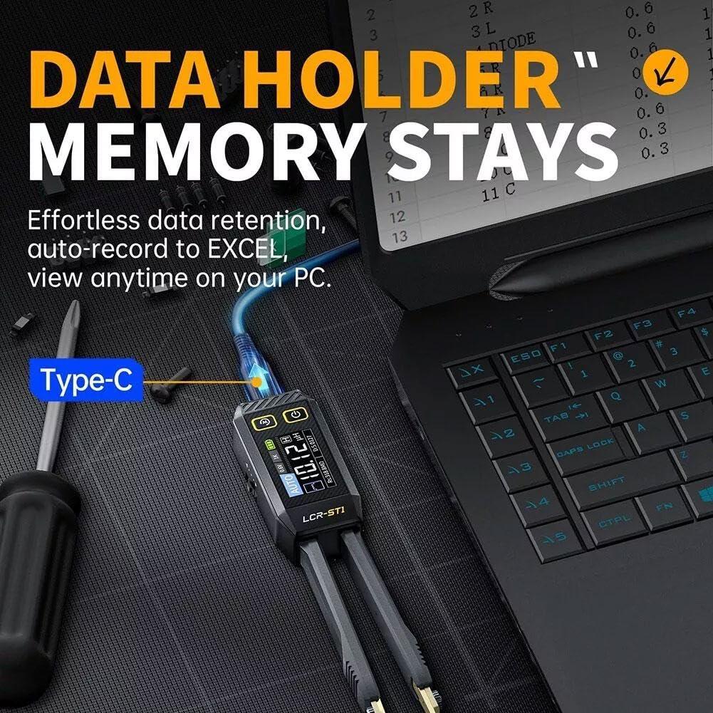 Medidor LCR Inteligente Genérico LCR-ST1 con Pinzas y Bolsa