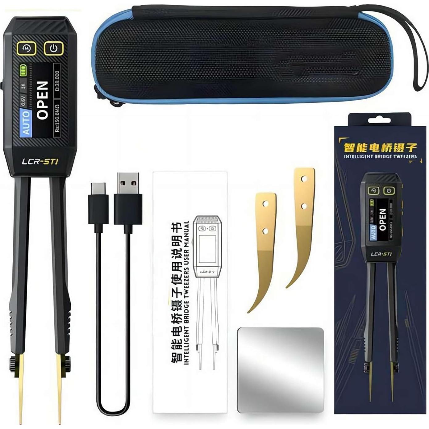 Medidor LCR Inteligente Genérico LCR-ST1 con Pinzas y Bolsa