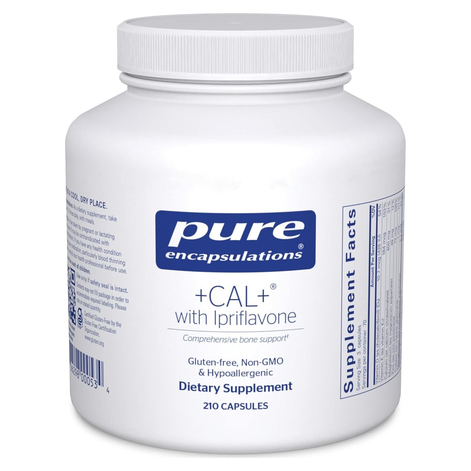 Suplemento Mineral +Cal+ con Ipriflavona Pure Encapsulations 210 Cápsulas