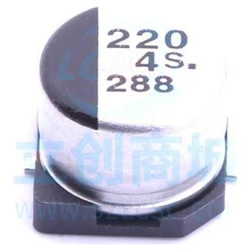 10 Capacitores Electrolíticos SMD 220uF 4V 6.3x5.4mm Genérico