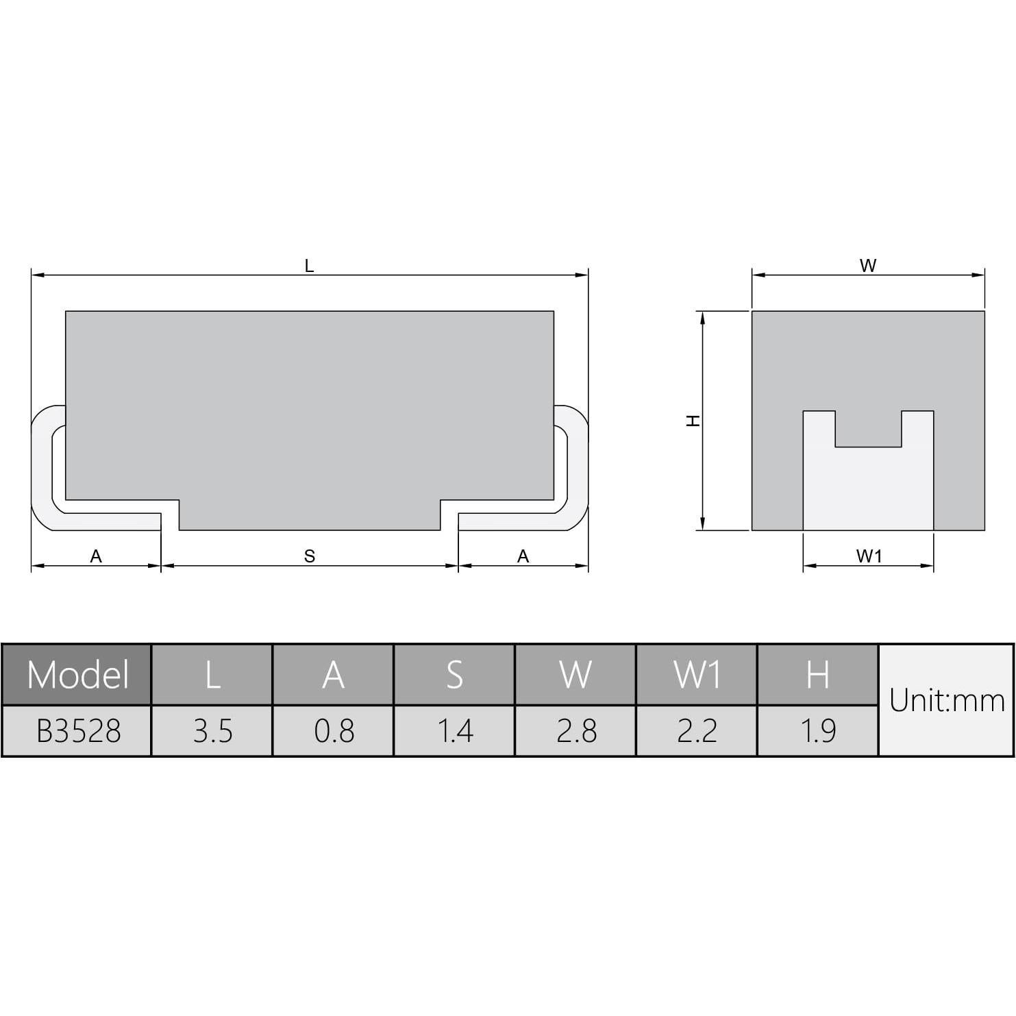 Capacitor de Tantalio SMD Fielect 10uF 16V 5Pcs 4x3x2mm