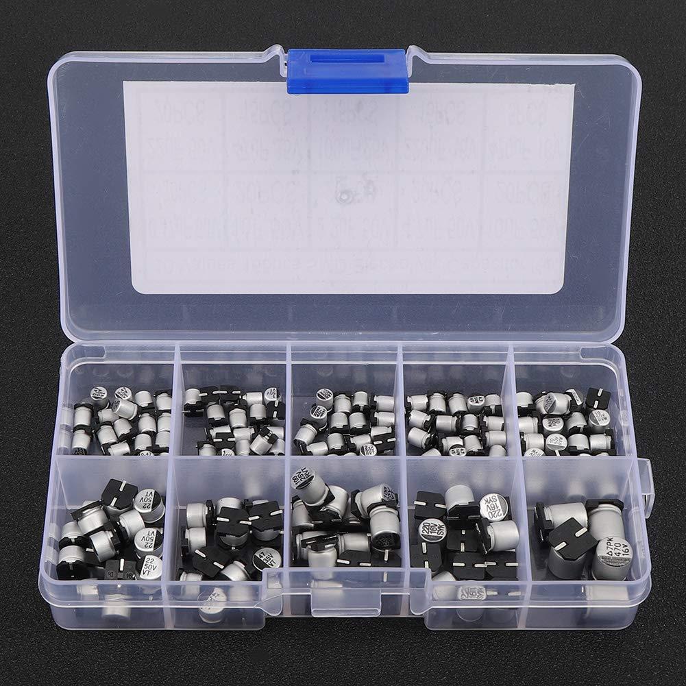 Kit de 165 Capacitores Electrolíticos Aluminio LiebeWH 0.47uF-470uF