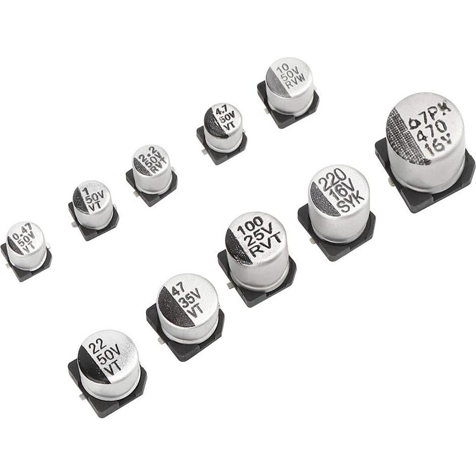 Kit de 165 Capacitores Electrolíticos Aluminio LiebeWH 0.47uF-470uF