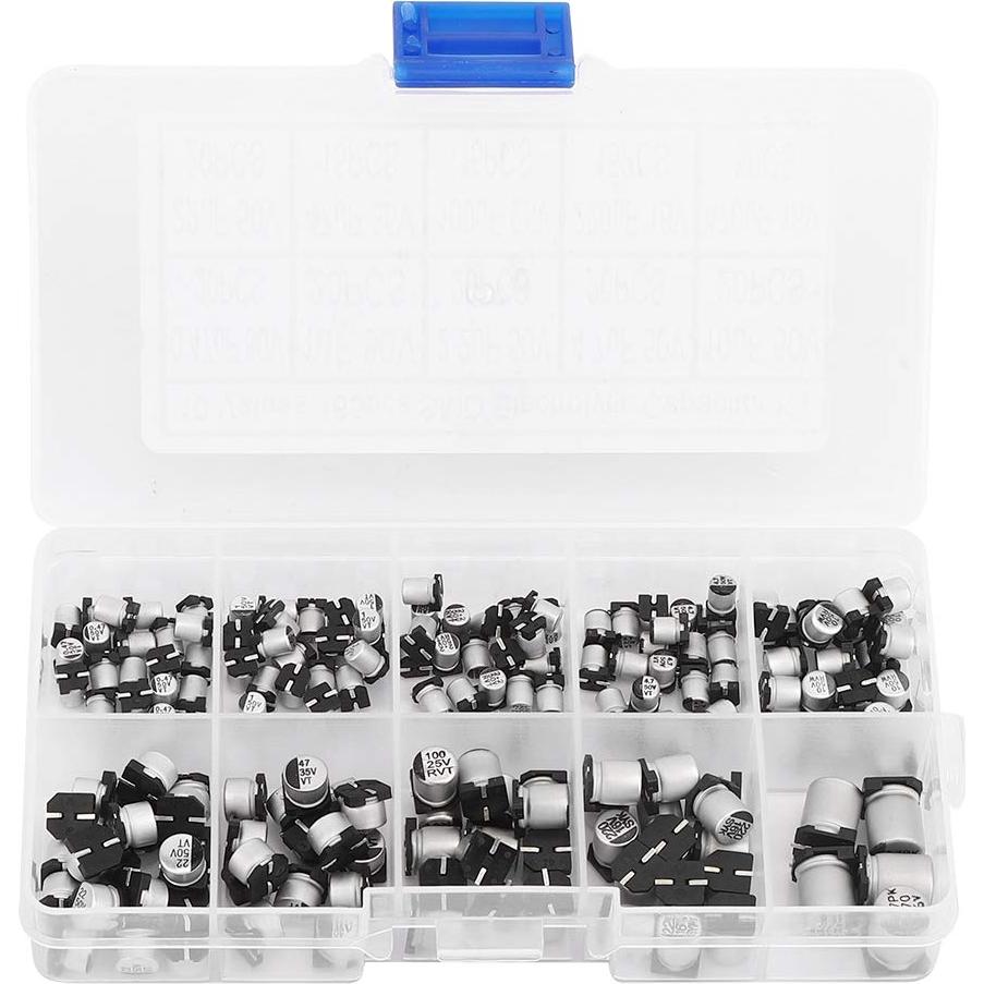 Kit de 165 Capacitores Electrolíticos Aluminio LiebeWH 0.47uF-470uF