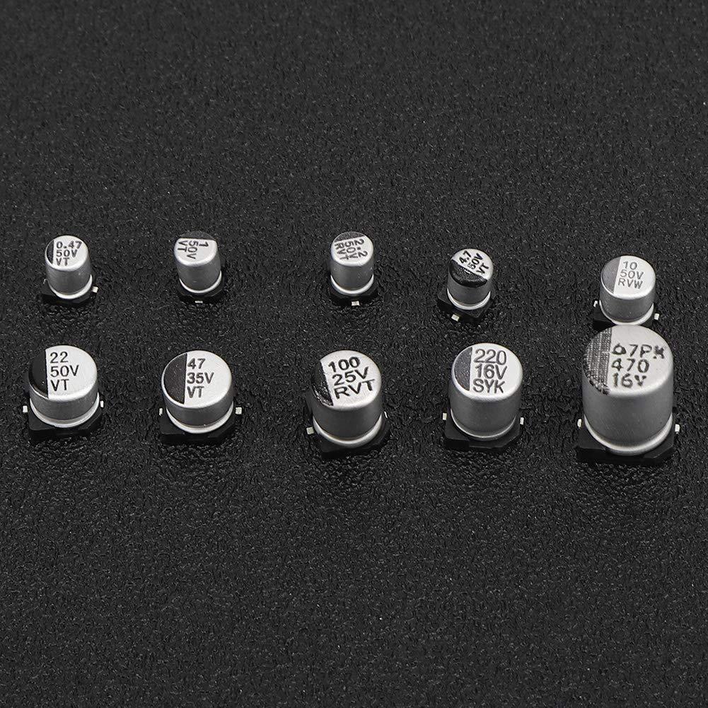 Kit de 165 Capacitores Electrolíticos Aluminio LiebeWH 0.47uF-470uF