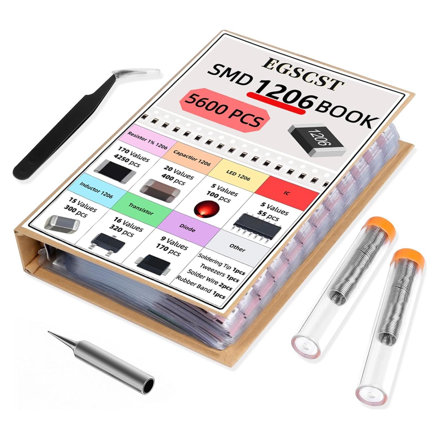 Kit de Componentes SMD 5600Pcs EGSCST 1206 - Resistencias y Más