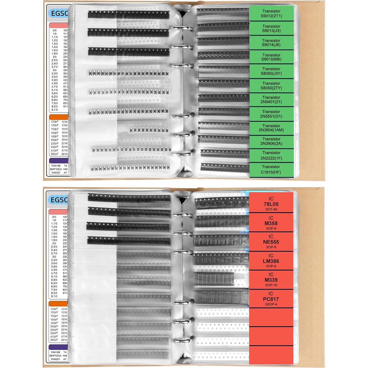 Kit de Componentes SMD 5600Pcs EGSCST 1206 - Resistencias y Más