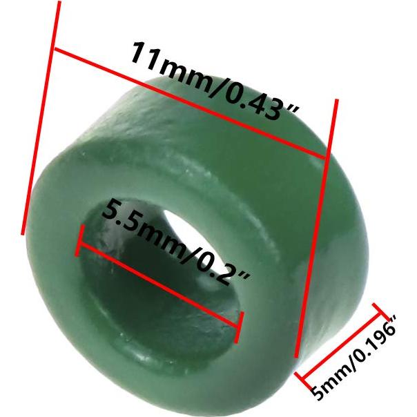 Núcleos de Ferrita Toroidal Yohii 100pcs 5.5mm a 11mm