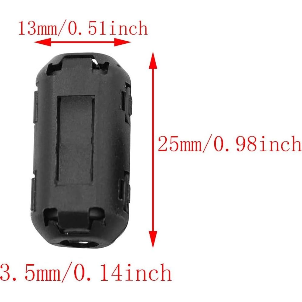 Filtro de Ruido Clip-on TAODAN 12PCS 3.5mm para Cable USB/Audio