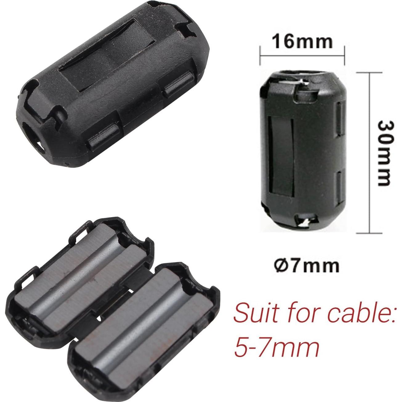 10 Filtros de Ruido Anillo Ferrita Futheda 7mm para Cables