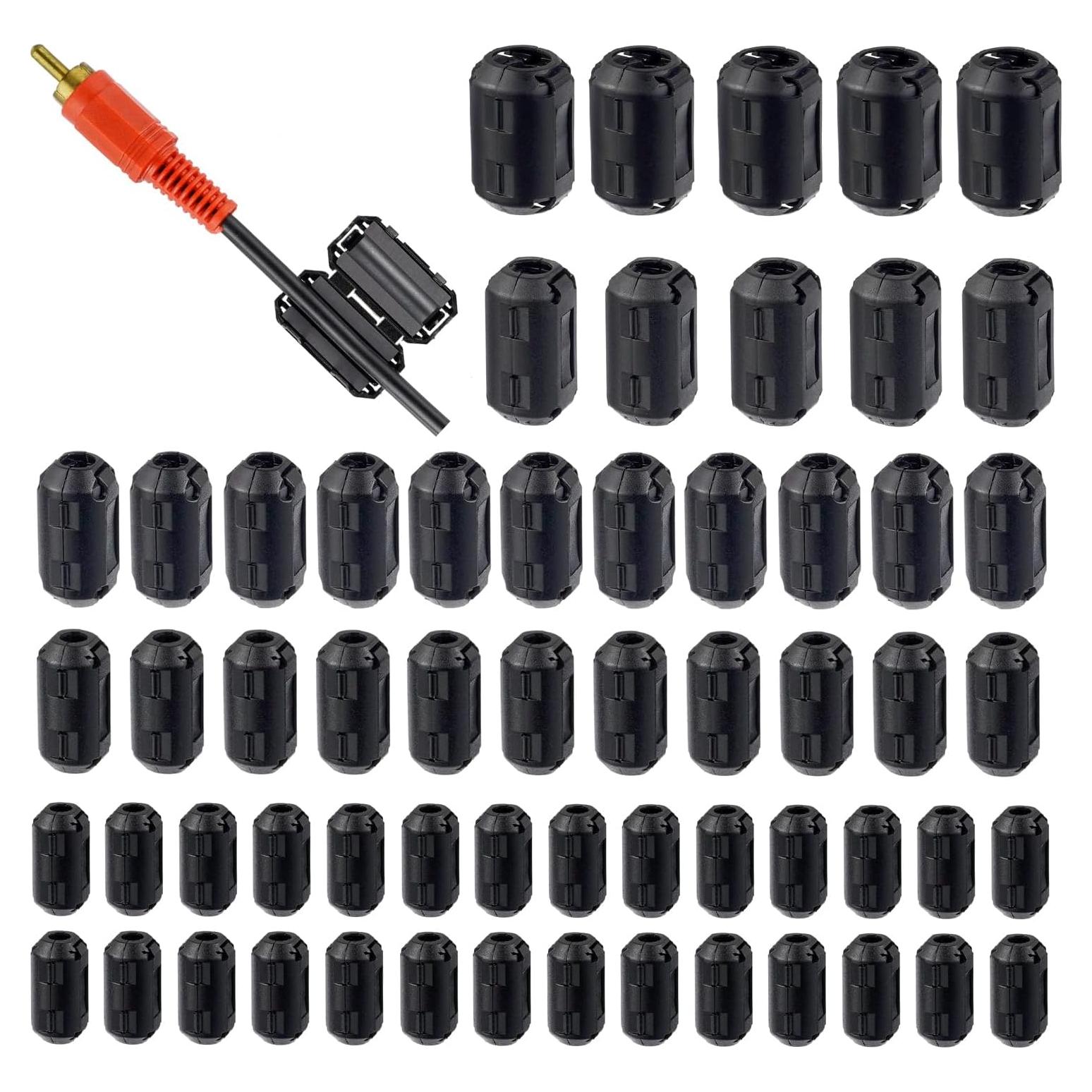 60 Clips de Ferrita RFI EMI Supresor de Ruido HUAREW 3.5-13mm