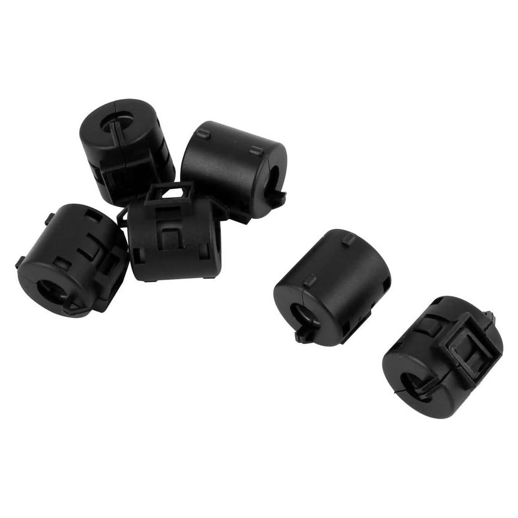 Núcleo de Anillo de Ferrita uxcell 6 Piezas 8mm Negro