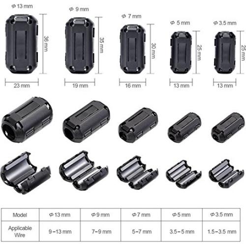 20 Clips de Cable de Ferrita FORSUN para Reducción de Ruido