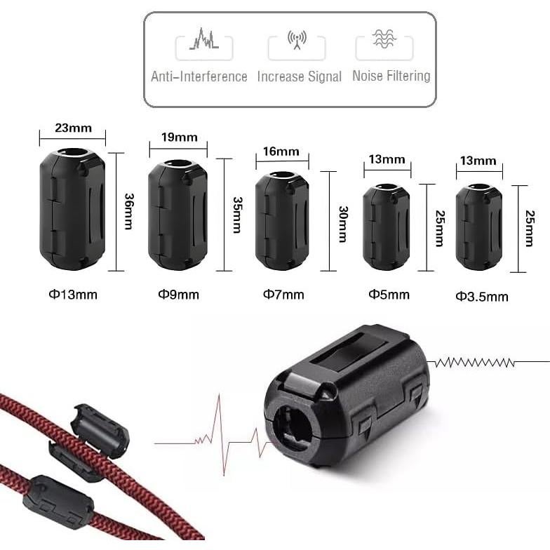 20 Filtros de Ruido VSKEY para Cables USB y Audio