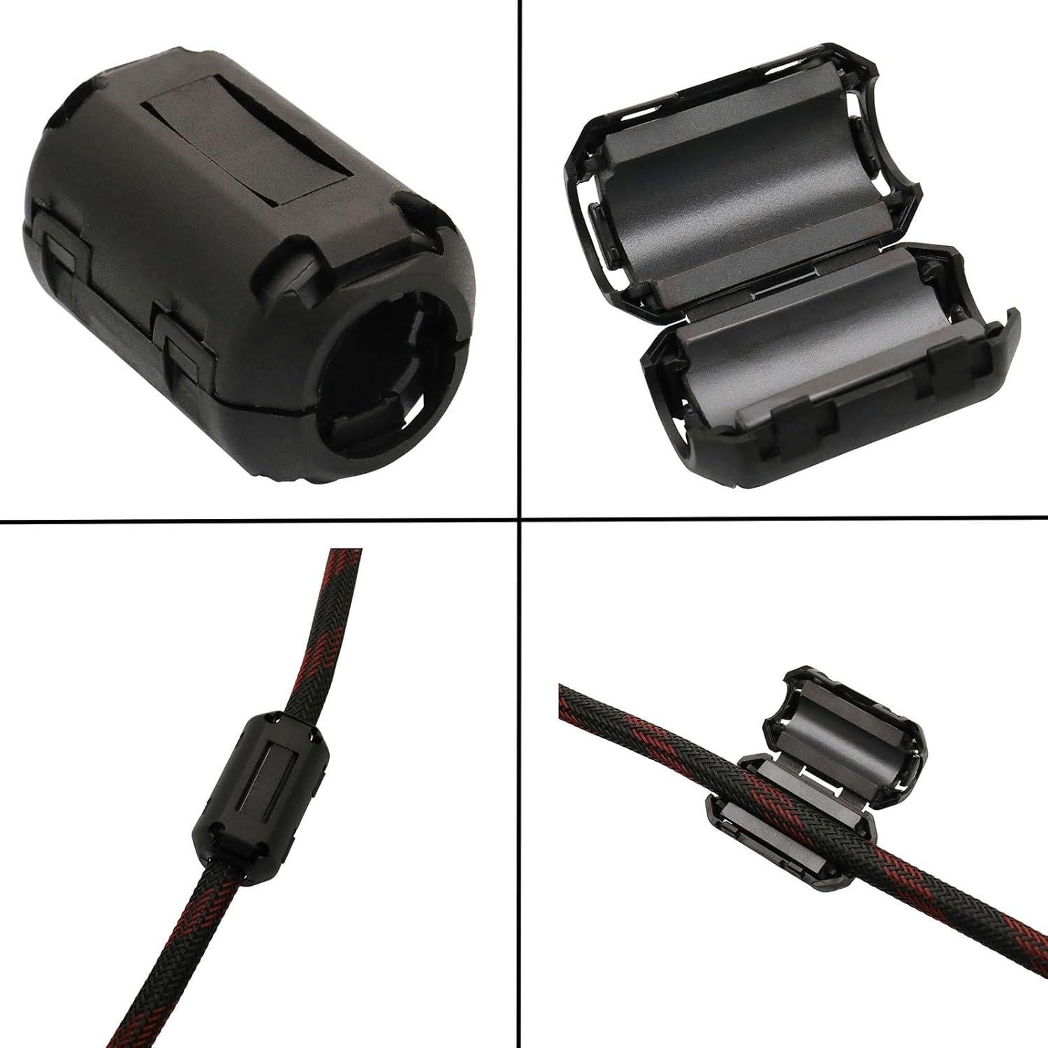 70 Pcs Núcleos de Ferrita Clip-On Raogoodcx RFI EMI Supresor